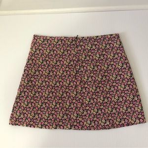 Mango Floral Print Sustainable Cotton A-Line Mini Skirt - Size Medium